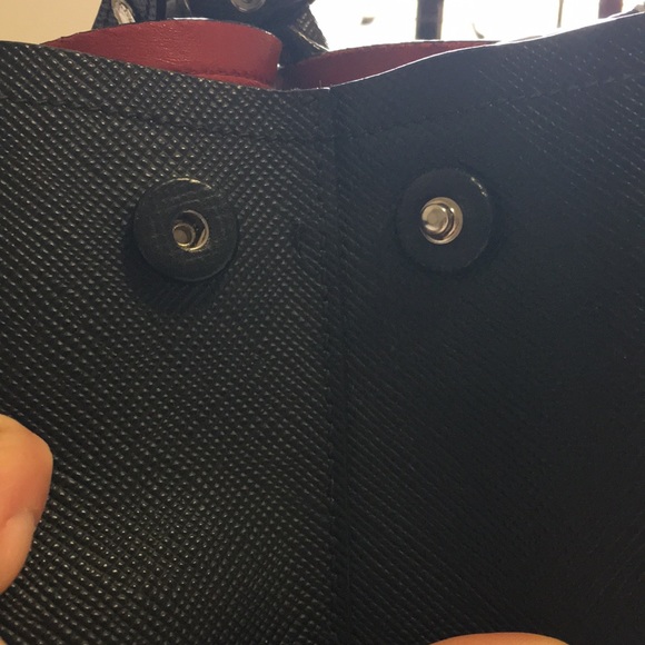 Prada Saffiano Cuir Medium Tote Bag, Black/Red - Picture 7 of 11